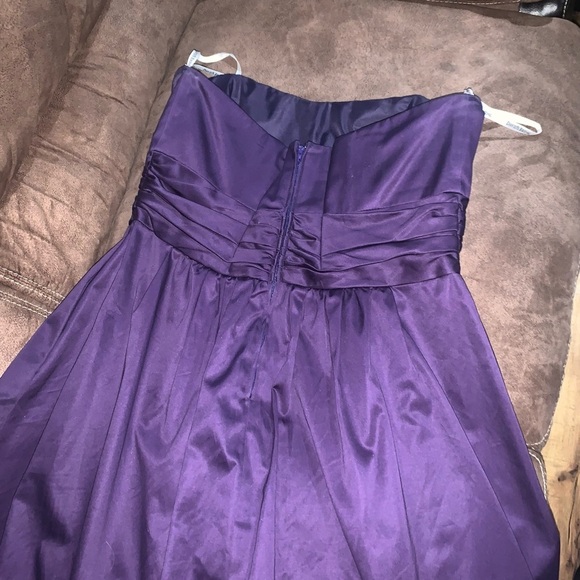 David Bridal Purple Strapless midi dress with pockets size 16 - Picture 5 of 12